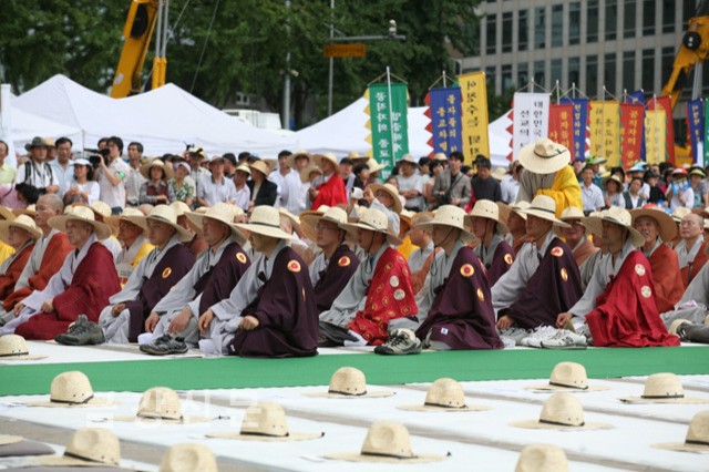 범불교도대회에 동참한 천태종 스님들.