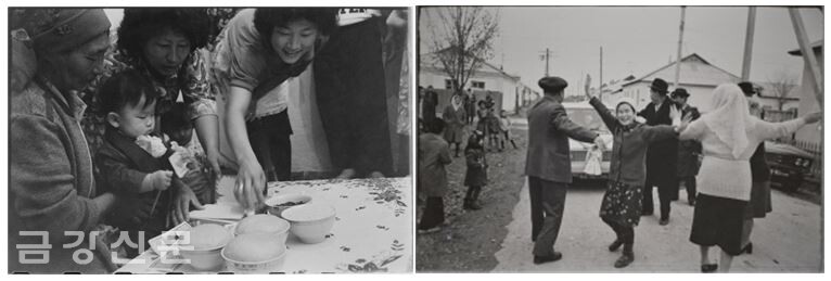 9월 7일~11월 7일 국립민속박물관 기획전시실2에서 사진전 ‘까레이치, 고려사람’이 열린다. 사진은 왼쪽부터 빅토르 안의 ‘안 아나톨랴의 결혼’, ‘돌잡이’(1994).