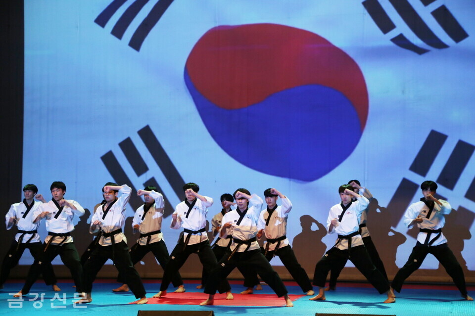 행복나누리문화예술단의 태권도 시범 공연.