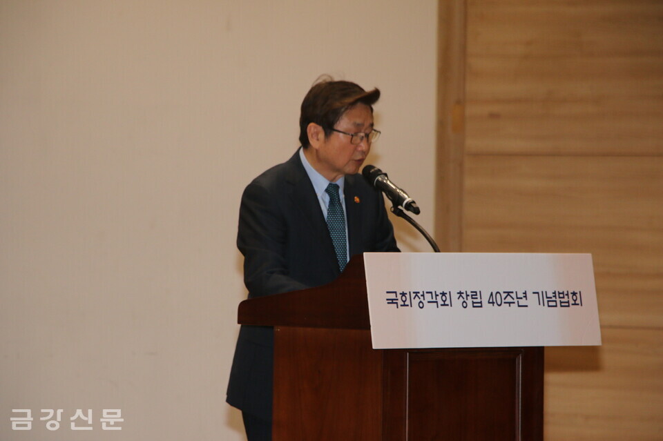 박보균 문화체육관광부 장관이 축사하고 있다.