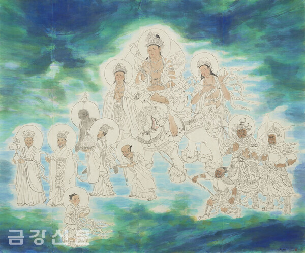  김대열 作 '보현보살도'. 한지에 수묵채색( 271×340).