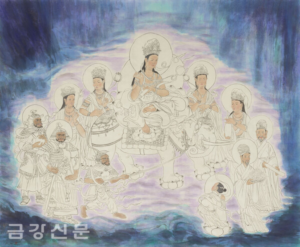  김대현 作 '문수보살도' 한지에 수묵채색(271×340).